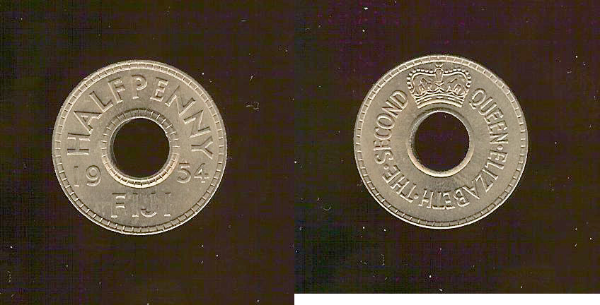 Fidji demi penny 1954 FDC